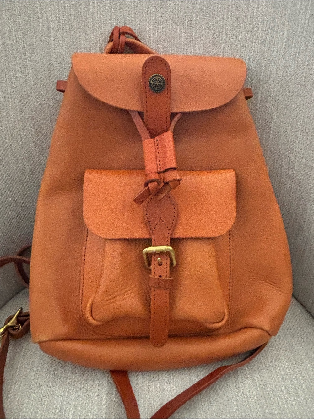 Women's Leather Backpack in Tan - Casual Daypack
